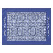 Hübsch Blue Vintag Bauernhof Küche lackiert Tile Tischdecke (Vorderseite (Horizontal))