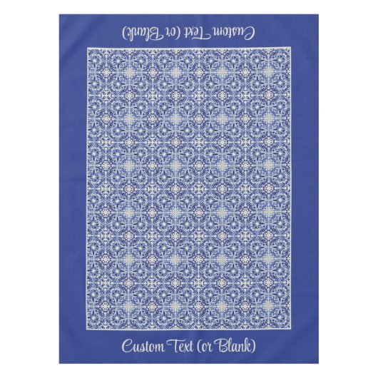 Hübsch Blue Vintag Bauernhof Küche lackiert Tile Tischdecke (Vorderseite)