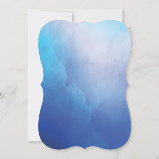 Hübsch Blue Watercolor Bridal Dusche Einladung (Rückseite)