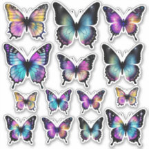 Hübsch Blue Watercolor Butterfly Vinyl Stickers