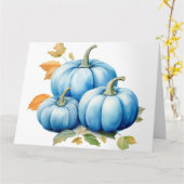 Hübsch Blue Watercolor Pumpkins Karte (Gelbe Blume)