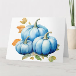 Hübsch Blue Watercolor Pumpkins Karte