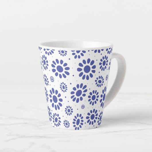 Hübsch Blue White Abstrakt Daisy Muster Milchtasse (Rechte Ecke)