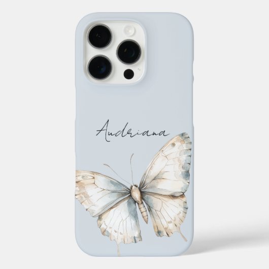 Hübsch Blue White Butterfly Case-Mate iPhone Hülle (Rückseite)