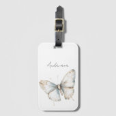 Hübsch Blue White Butterfly Gepäckanhänger (Vorderseite Vertikal)