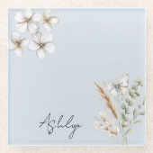 Hübsch Blue White Butterfly Glasuntersetzer (Vorderseite)