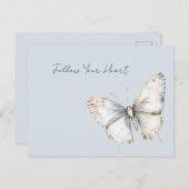 Hübsch Blue White Butterfly Postkarte (Vorne/Hinten)