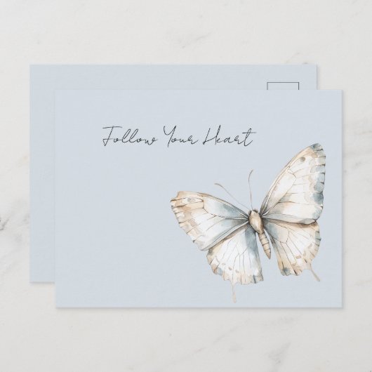 Hübsch Blue White Butterfly Postkarte (Vorne/Hinten)