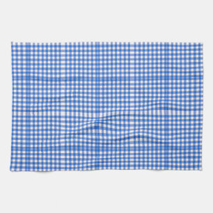 Hübsch Blue White Gingham Design Geschirrtuch