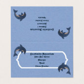 Hübsch Blue White Jumping Delphine auf Light Blue Visitenkarten (Außenseite Aufgefaltet)