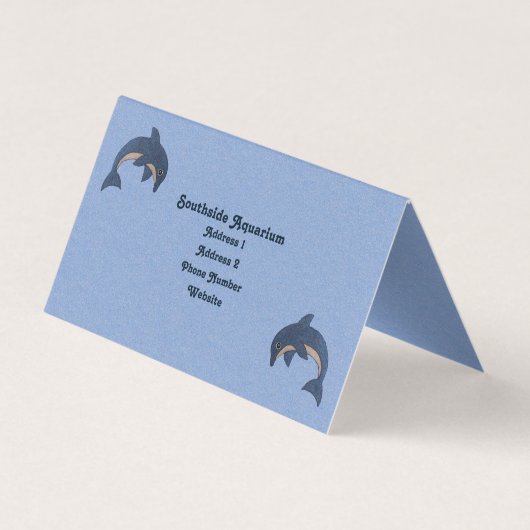 Hübsch Blue White Jumping Delphine auf Light Blue Visitenkarten (Rückseite)