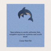 Hübsch Blue White Jumping Delphine auf Light Blue Visitenkarten (Innenseite Aufgefaltet)