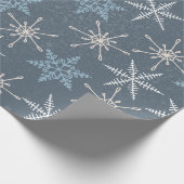Hübsch Blue White Snowflake Muster Weihnachten Geschenkpapier (Ecke)