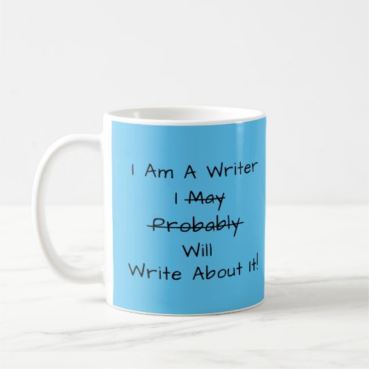Hübsch Blue Writer's Quote Author Writer Gift Kaffeetasse (Links)