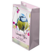 Hübsch Blue & Yellow Bird auf einer Zweigstelle Vi Kleine Geschenktüte (Rückseite Schrägansicht)