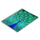 Hübsch BlueTeal Peacock Vogel Modernes Trendmuster Notizblock (Linke Seite)