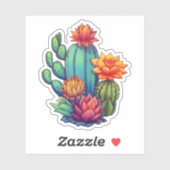 Hübsch blühende Kaktus Aufkleber (Blatt)