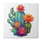Hübsch blühende Kaktus Fliese (Vorderseite)