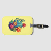 Hübsch blühende Kaktus Gepäckanhänger (Vorderseite (Horizontal))