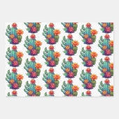 Hübsch blühende Kaktus Geschenkpapier Set (Vorderseite 3)