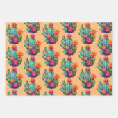 Hübsch blühende Kaktus Geschenkpapier Set (Vorderseite 2)