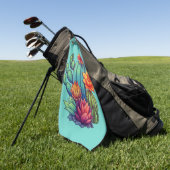 Hübsch blühende Kaktus Golfhandtuch (Gras)