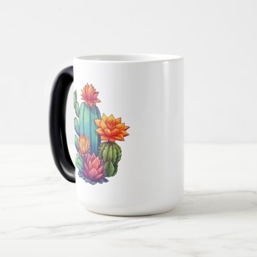 Hübsch blühende Kaktus Verwandlungstasse (Vorderseite Links)