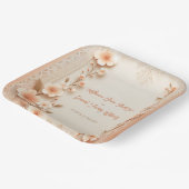 Hübsch blühende romantische Pfirsichhochzeit Pappteller (Gewinkelt)