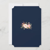 Hübsch Blush Bloral Geometric Dusty Blue Taufe Einladung (Rückseite)