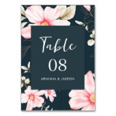 Hübsch Blush Blue Floral Wedding Tischnummer (Rückseite)