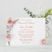 Hübsch Blush Carnation Blume Bloral Einladung (Stehend Vorderseite)