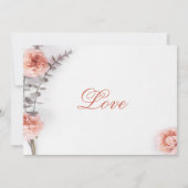 Hübsch Blush Carnation Blume Bloral Einladung (Rückseite)