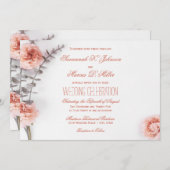 Hübsch Blush Carnation Blume Bloral Einladung (Vorne/Hinten)