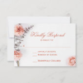 Hübsch Blush Carnation Blume Bloral Wedding RSVP (Vorderseite)
