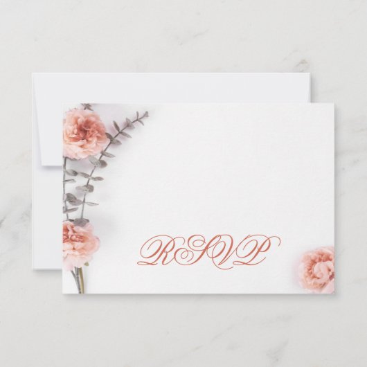 Hübsch Blush Carnation Blume Bloral Wedding RSVP (Rückseite)