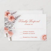 Hübsch Blush Carnation Blume Bloral Wedding RSVP (Vorne/Hinten)