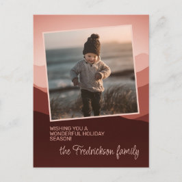 Hübsch Blush Coral Pink Abstrakte Frohe Festtage Postkarte