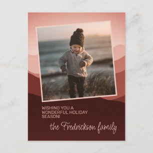 Hübsch Blush Coral Pink Abstrakte Frohe Festtage Postkarte