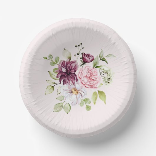 Hübsch Blush Floral Baby Girl's Birthday Party Pappteller (Vorderseite)