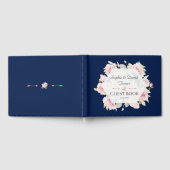 Hübsch Blush Floral Geometric Navy Blue Wedding Gästebuch (Voll)