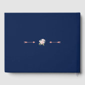 Hübsch Blush Floral Geometric Navy Blue Wedding Gästebuch (Rückseite)