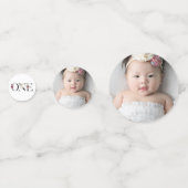 Hübsch Blush Floral ONE Baby Girl's First Birthday Konfetti (Rückseiten)