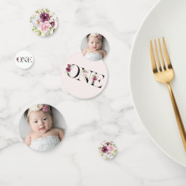 Hübsch Blush Floral ONE Baby Girl's First Birthday Konfetti