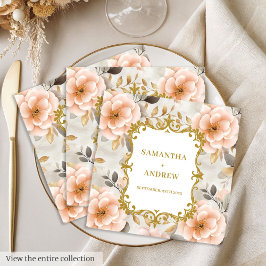Hübsch Blush Gold Hochzeitspapier Napkins Serviette
