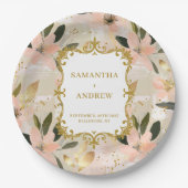 Hübsch Blush Gold Hochzeitspapier-Teller Pappteller (Vorderseite)