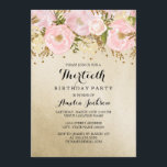 Hübsch Blush Gold Pink Floral 30. Geburtstag Einladung<br><div class="desc">Hübscher florale 30. Geburtstag Einladungen im Kleinen Bayleigh-Laden! Wir haben Kunstwerke von: www.createthecut.com</div>