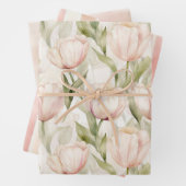 Hübsch Blush Peach Creme Tulips Blume Geschenkpapier Set (Beispiel)
