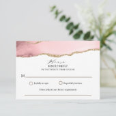 Hübsch Blush Pink Agate Moderne Hochzeit RSVP Karte (Stehend Vorderseite)