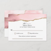 Hübsch Blush Pink Agate Moderne Hochzeit RSVP Karte (Vorne/Hinten)