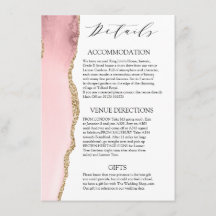 Hübsch Blush Pink Agate Moderne Hochzeitsdetails